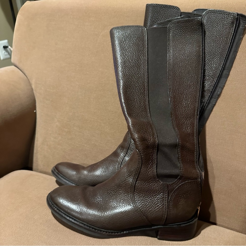 Tory Burch Leather Tall Stretch Boots Size 7 1/2